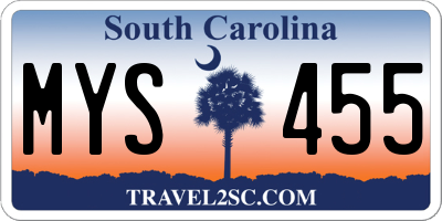 SC license plate MYS455