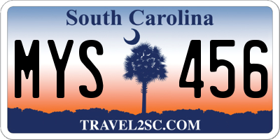 SC license plate MYS456