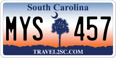 SC license plate MYS457