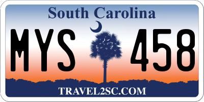 SC license plate MYS458