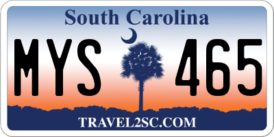 SC license plate MYS465