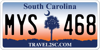 SC license plate MYS468
