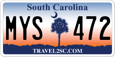 SC license plate MYS472