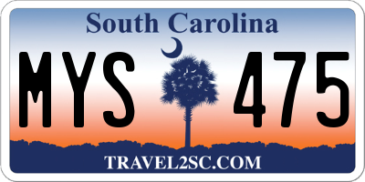 SC license plate MYS475