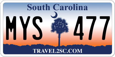 SC license plate MYS477