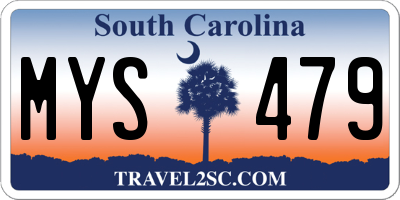 SC license plate MYS479