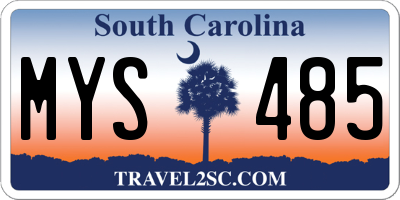 SC license plate MYS485