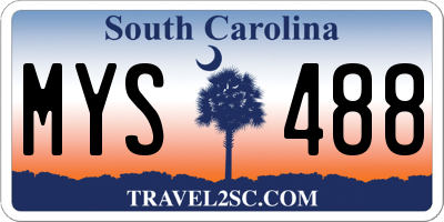 SC license plate MYS488