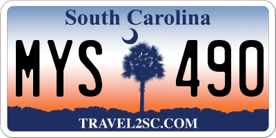 SC license plate MYS490