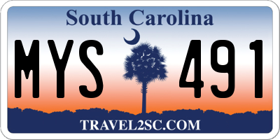 SC license plate MYS491