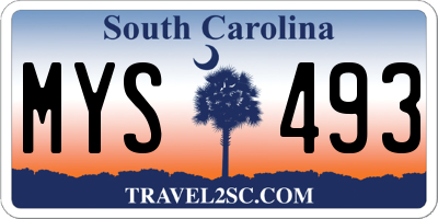 SC license plate MYS493