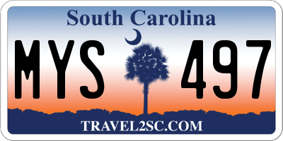 SC license plate MYS497