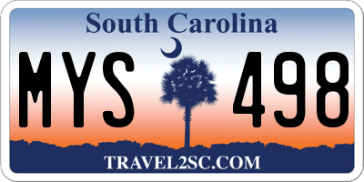 SC license plate MYS498