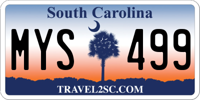 SC license plate MYS499