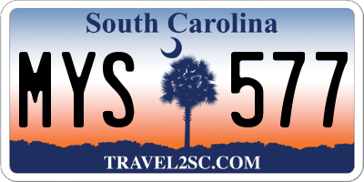 SC license plate MYS577