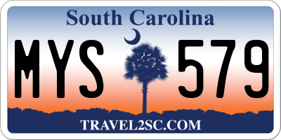 SC license plate MYS579