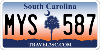 SC license plate MYS587