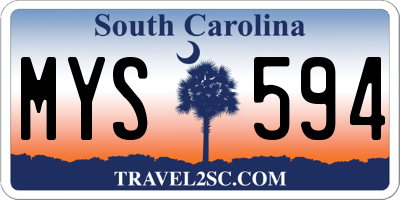 SC license plate MYS594