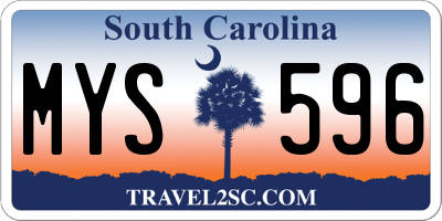 SC license plate MYS596