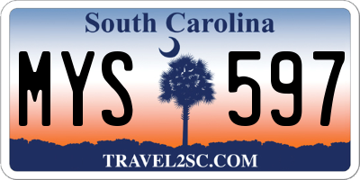 SC license plate MYS597