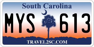 SC license plate MYS613