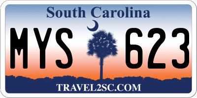 SC license plate MYS623