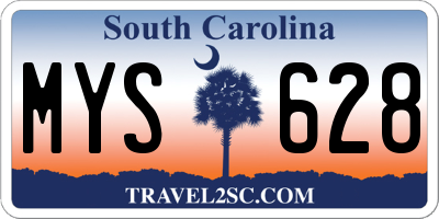 SC license plate MYS628