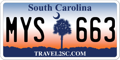 SC license plate MYS663