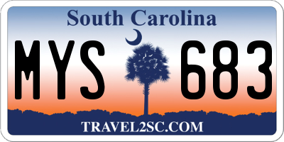 SC license plate MYS683