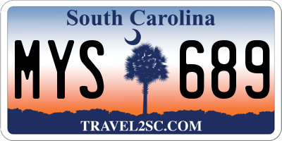 SC license plate MYS689