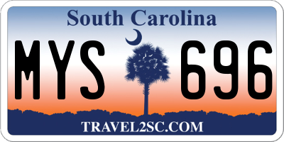 SC license plate MYS696