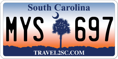 SC license plate MYS697
