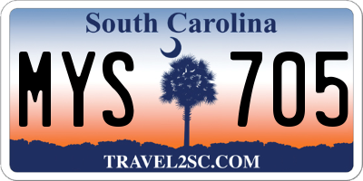 SC license plate MYS705