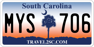 SC license plate MYS706