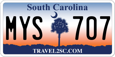 SC license plate MYS707