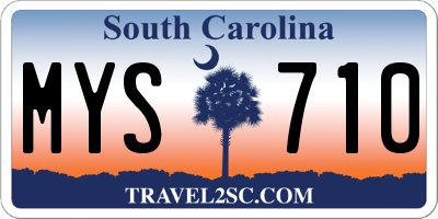 SC license plate MYS710