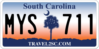 SC license plate MYS711