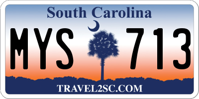 SC license plate MYS713