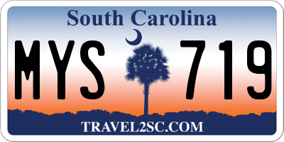 SC license plate MYS719