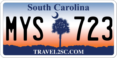 SC license plate MYS723