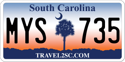 SC license plate MYS735