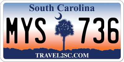 SC license plate MYS736