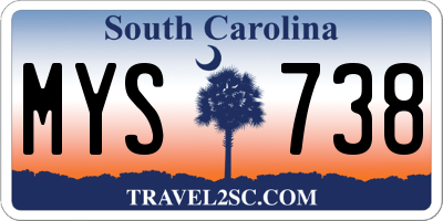 SC license plate MYS738