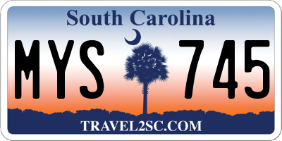 SC license plate MYS745