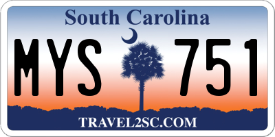 SC license plate MYS751