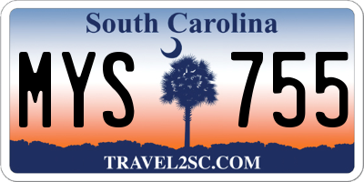 SC license plate MYS755