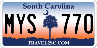 SC license plate MYS770