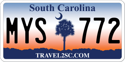 SC license plate MYS772