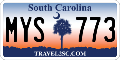 SC license plate MYS773