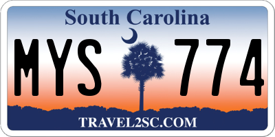 SC license plate MYS774